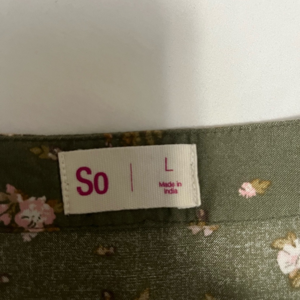 NWT SO Olive Floral Button Front Maxi Skirt - Picture 5 of 8
